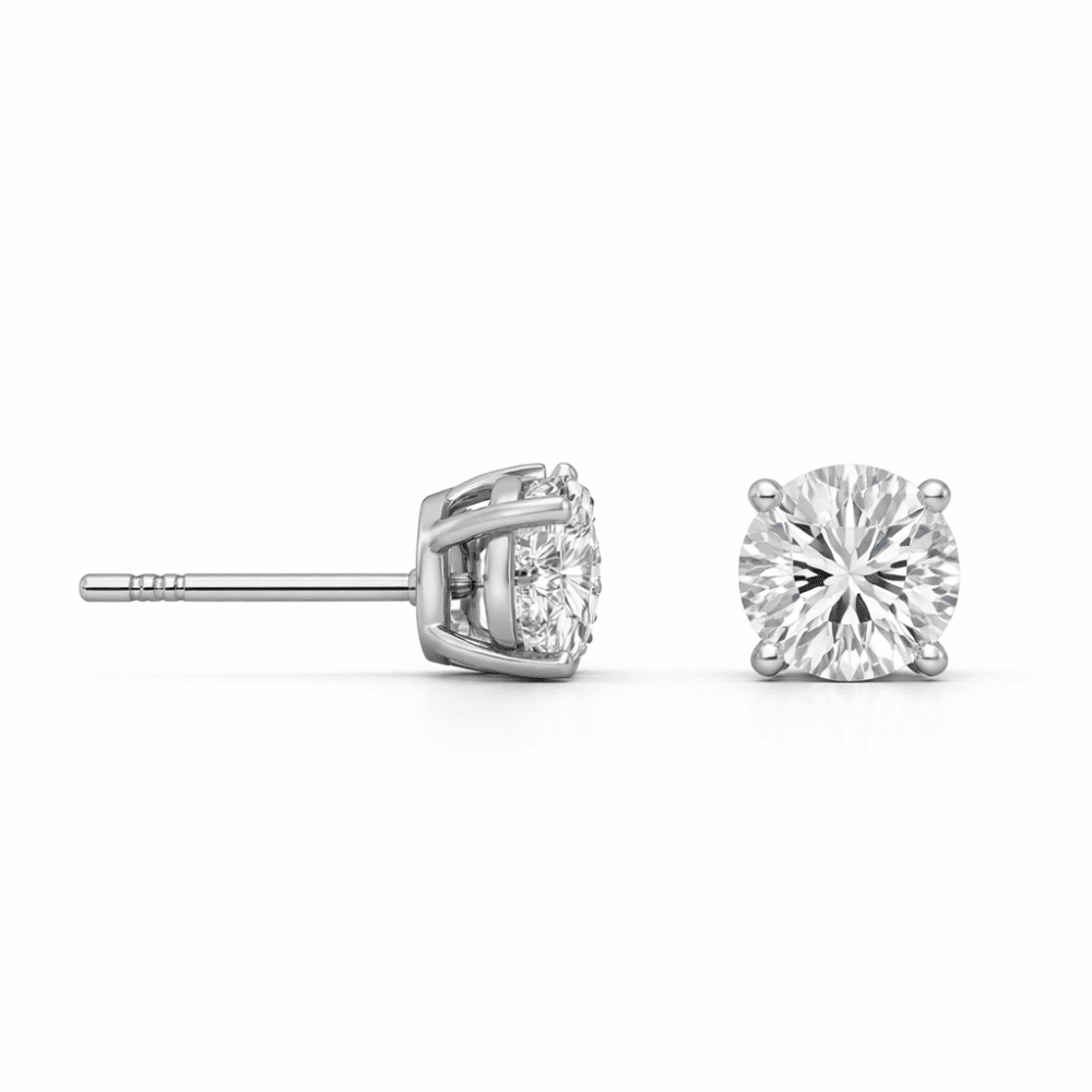 0.5 CT Halo Roshan Lab Grown Diamond Solitaire Studs