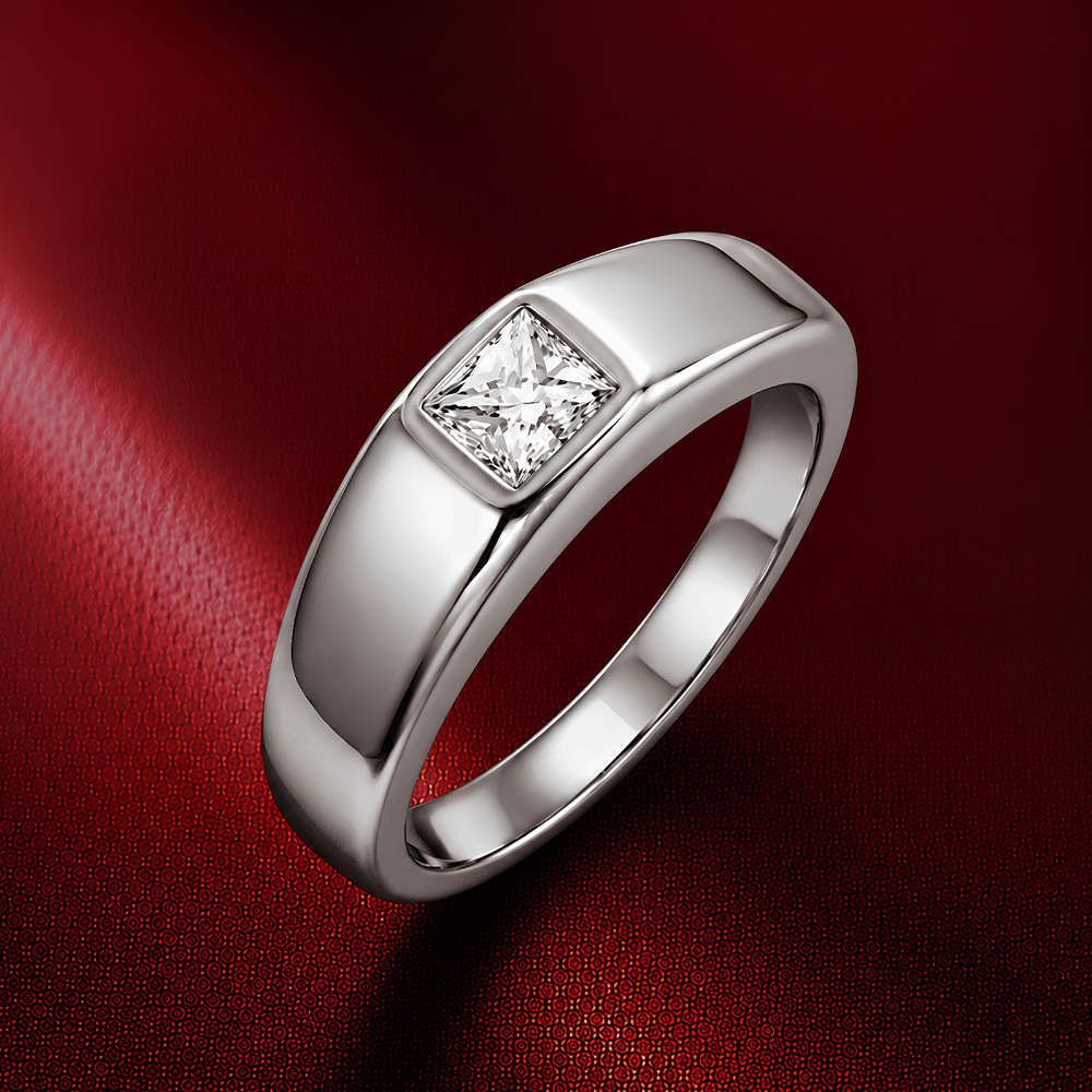William Elegance Princess-Cut 1CT Lab Grown Moissanite Ring