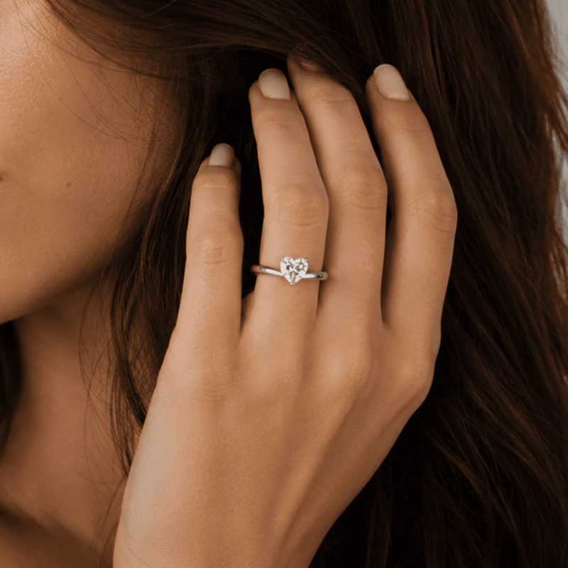 Hearteye Sparkle 0.5CT Lab Grown Moissanite Ring