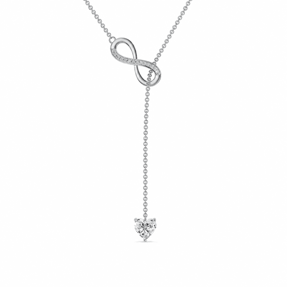 Eternal Infinity Heart 0.5CT Lab Grown Moissanite Lariat Necklace