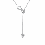 Eternal Infinity Heart 0.5CT Lab Grown Moissanite Lariat Necklace