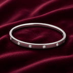 Valor Moissanite Eternity Silver Bangle