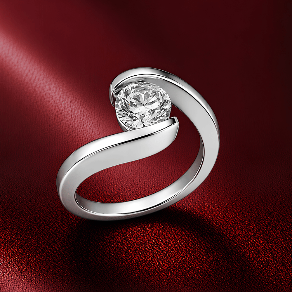 Noorvyaa Signature Round 1CT Lab Grown Moissanite Ring