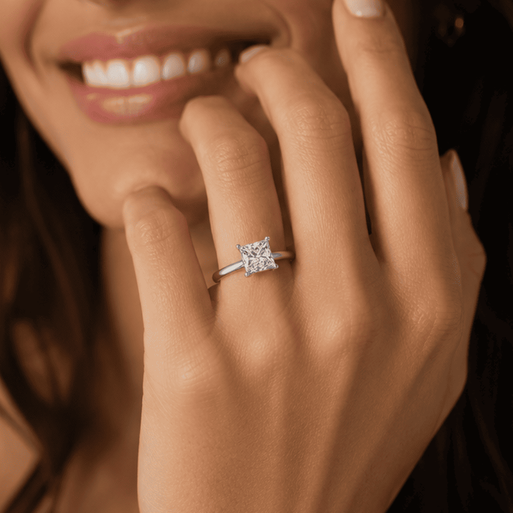Forever Princess Solitaire 1CT Lab Grown Moissanite Diamond Ring