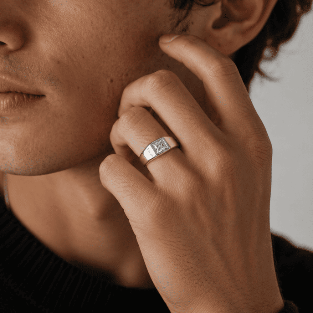 William Elegance Princess-Cut 0.5CT Lab Grown Moissanite Diamond Ring