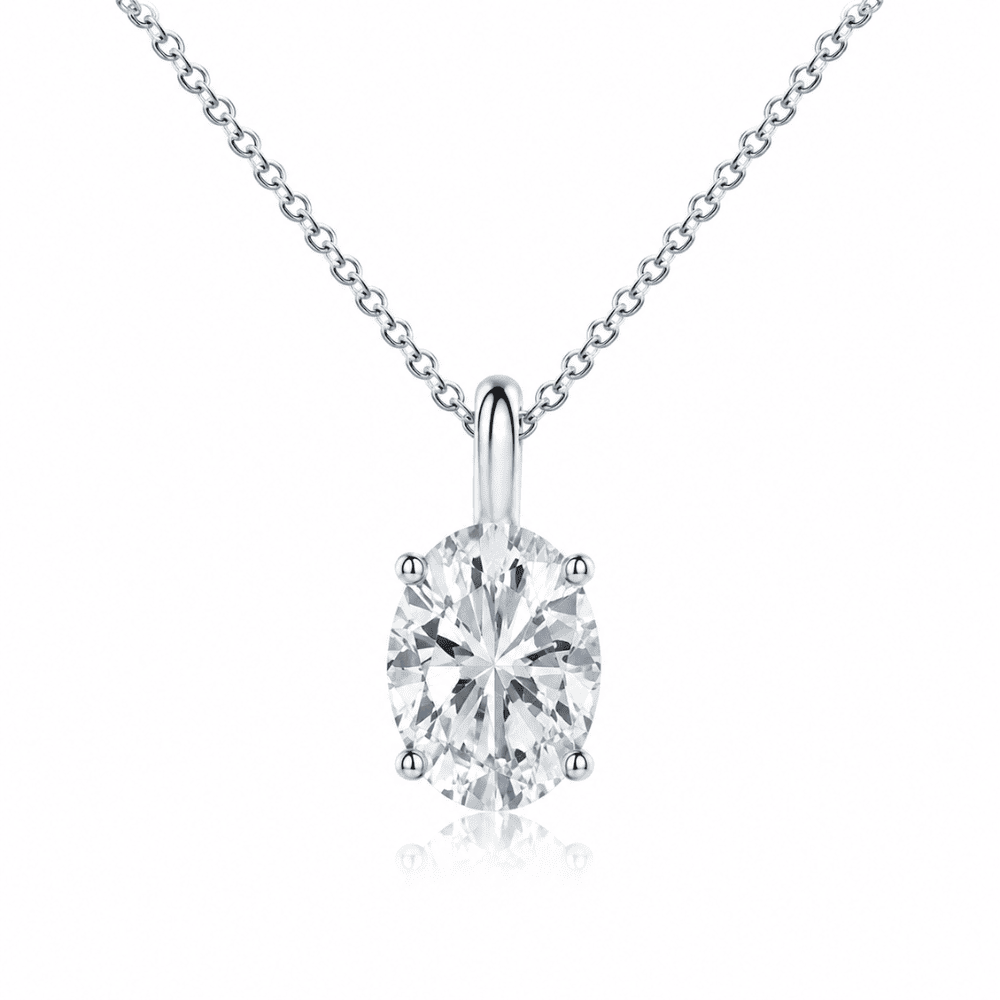 Oval Classic 1CT Lab Grown Moissanite Pendant
