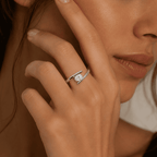 Oval Solitaire 0.5CT Lab Grown Moissanite Diamond Engagement Ring