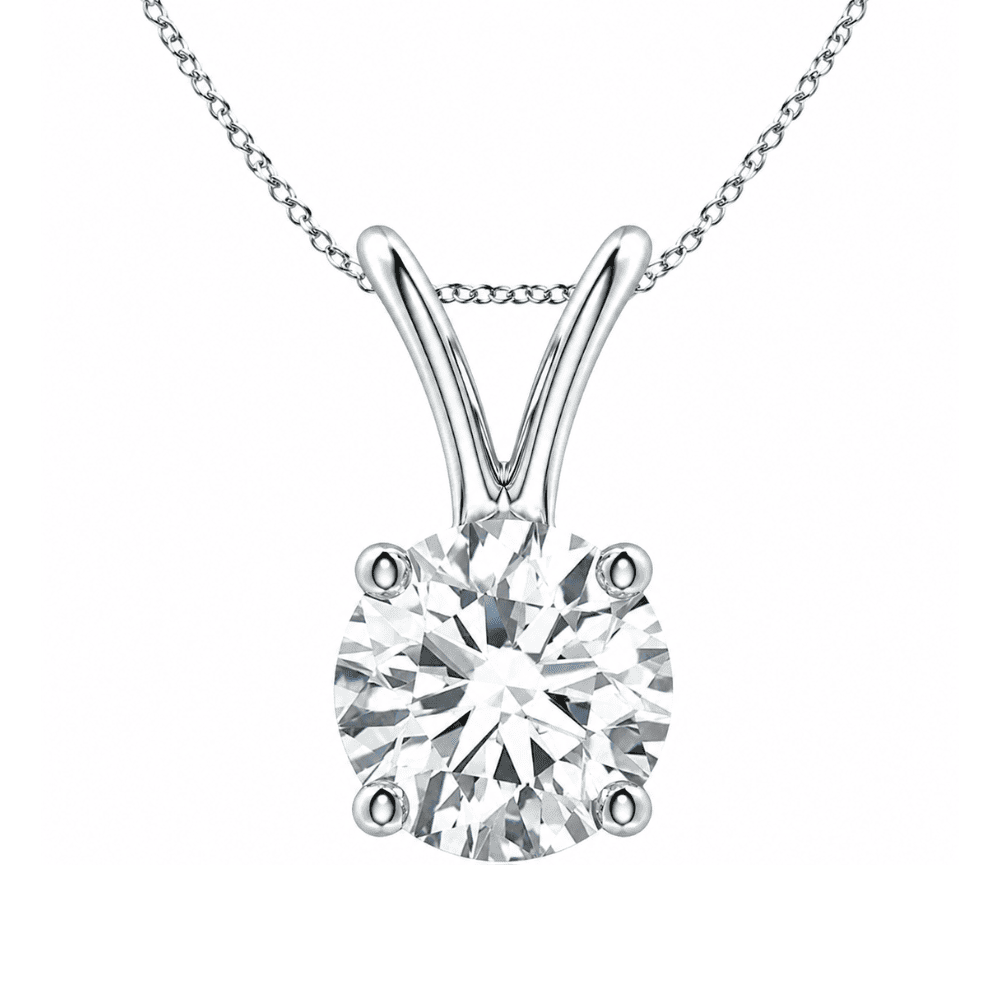 V-Bale Solitaire 0.5CT Lab Grown Moissanite Pendant