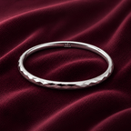 Valor Facet Silver Bangle Bracelet