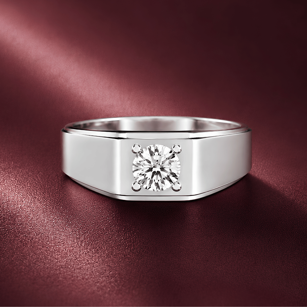 0.5CT Timeless Men's Lab Grown Moissanite Solitaire Ring