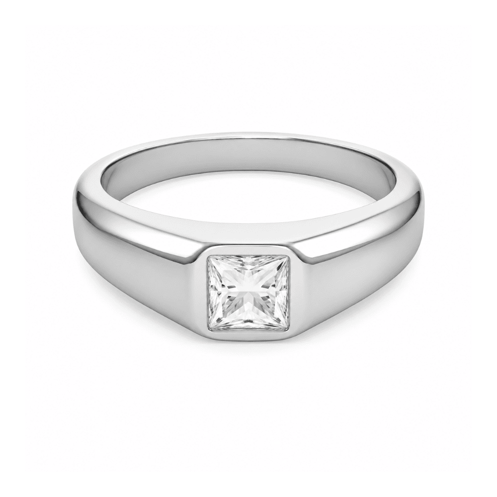 William Elegance Princess-Cut 0.5CT Lab Grown Moissanite Diamond Ring