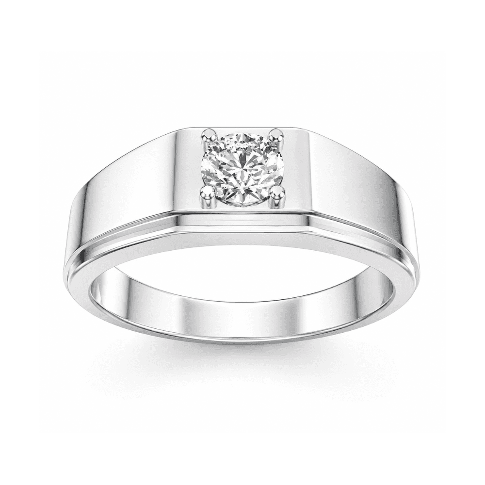 0.5CT Timeless Men's Lab Grown Moissanite Diamond Solitaire Ring