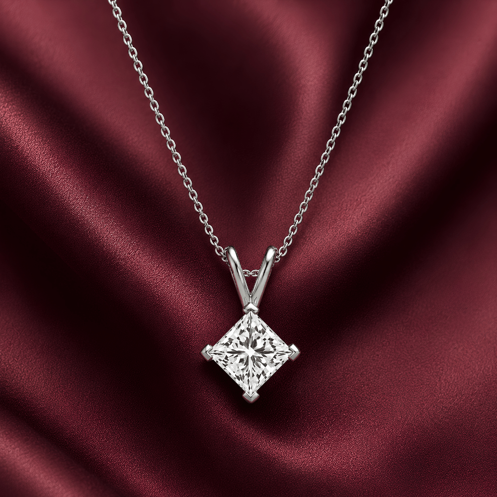 Princess Cut 0.5CT Lab Grown Moissanite Pendant