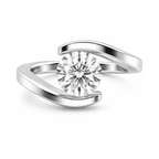Neerja Jewels Signature Round 0.5CT Lab Grown Moissanite Diamond Ring