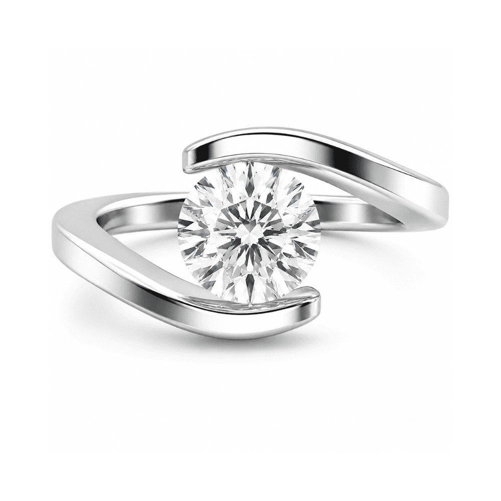 Neerja Jewels Signature Round 0.5CT Lab Grown Moissanite Diamond Ring
