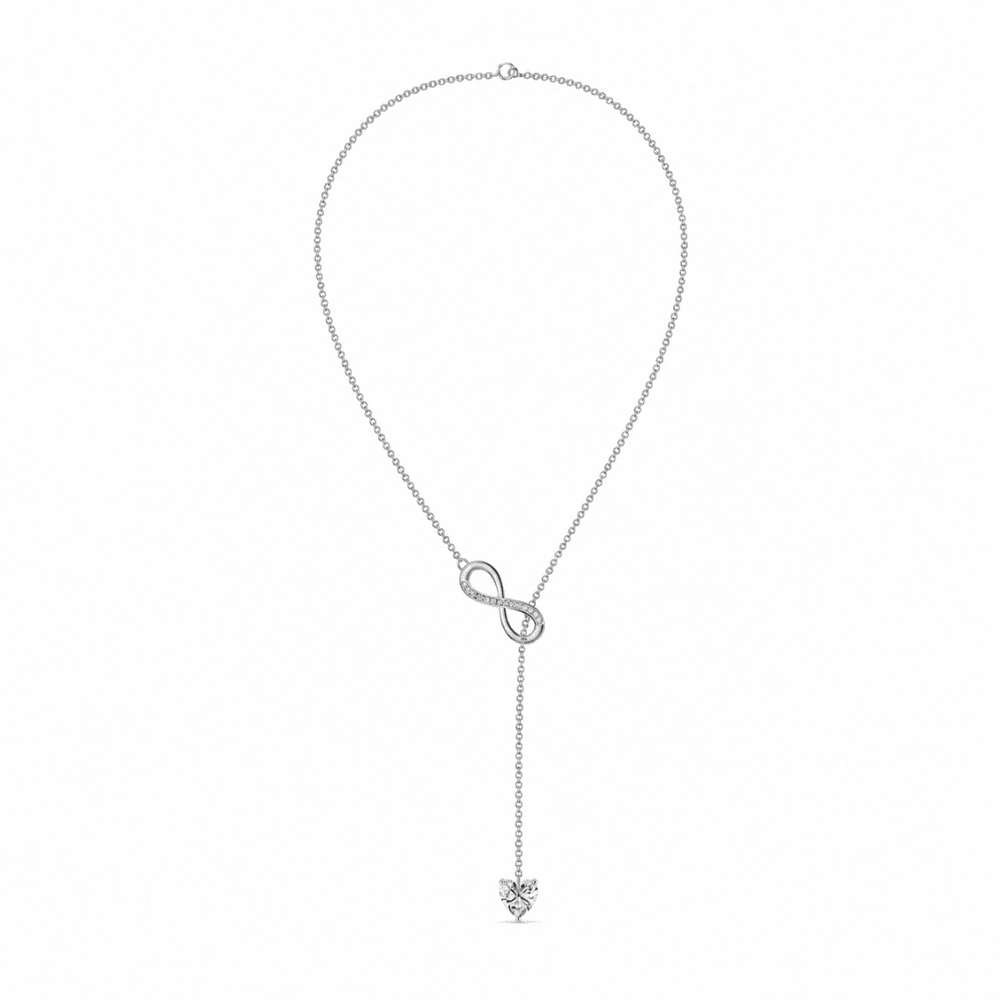 Eternal Infinity Heart 0.5CT Lab Grown Moissanite Lariat Necklace