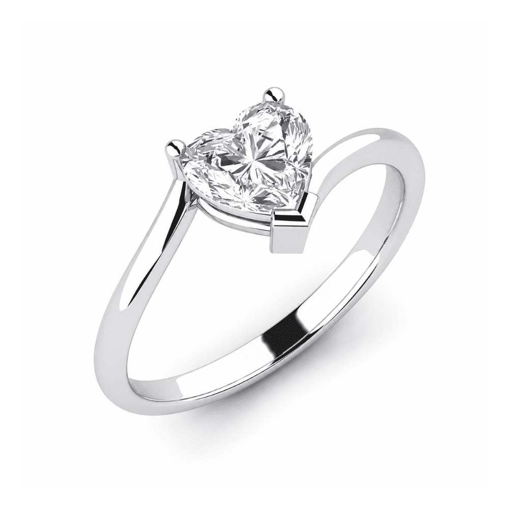 Hearteye Sparkle 0.5CT Lab Grown Moissanite Diamond Ring