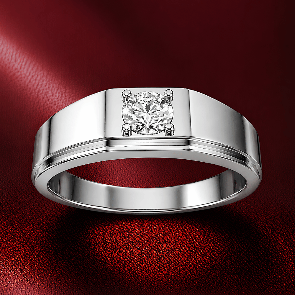 1CT Timeless Men's Lab Grown Moissanite Solitaire Ring