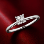 Classic Princess-Cut 1CT Lab Grown Moissanite Cathedral Ring