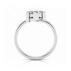 Graceful Wave Solitaire 0.5CT Lab Grown Moissanite Diamond Ring