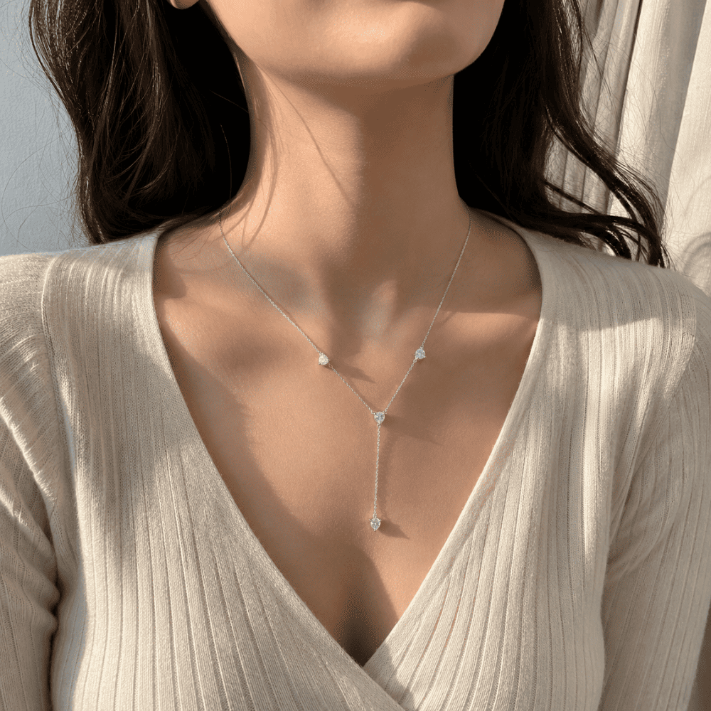 Aurelia Drop Y 0.5CT Lab Grown Moissanite Necklace