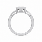 Modern Emerald-Cut Bezel Ring Featuring a  0.5CT Lab Grown Moissanite