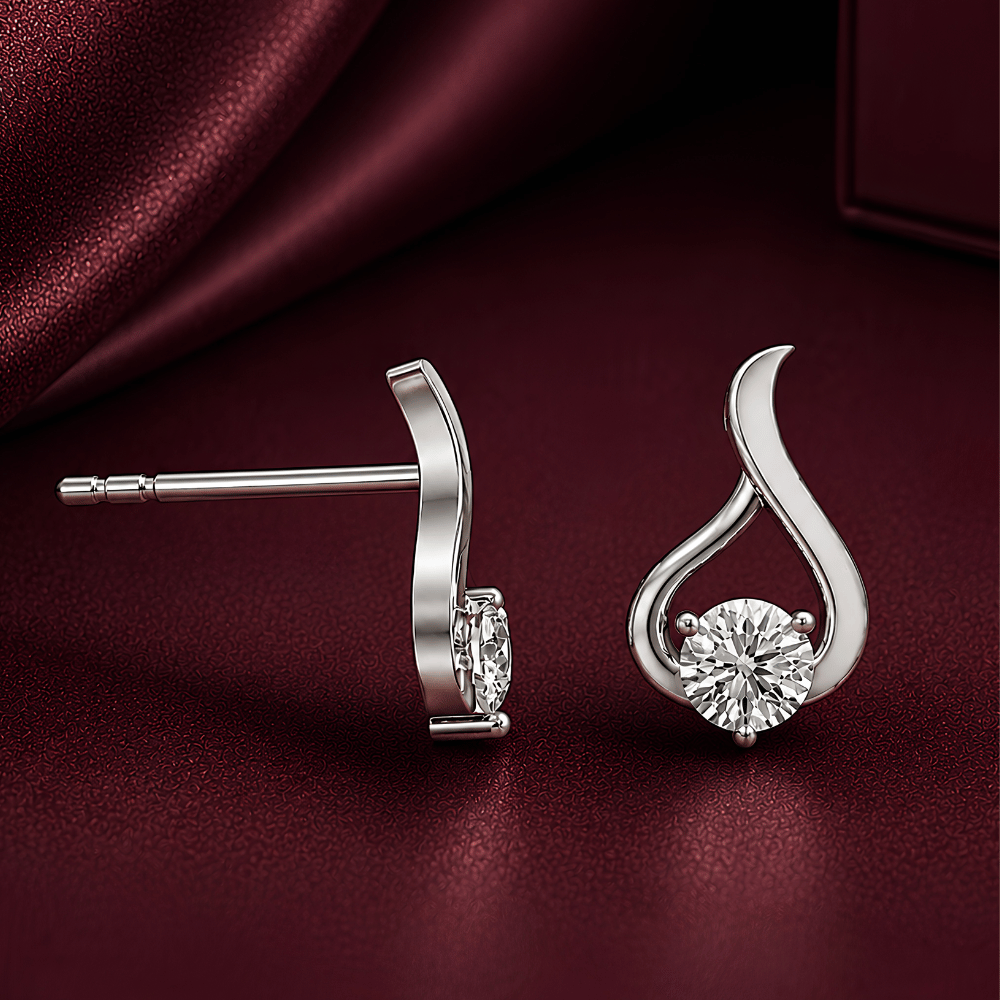 Symmetry Solitaire Radiance 0.5CT Lab Grown Moissanite Earrings