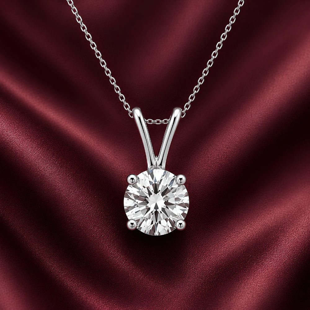 V-Bale Solitaire 0.5CT Lab Grown Moissanite Pendant