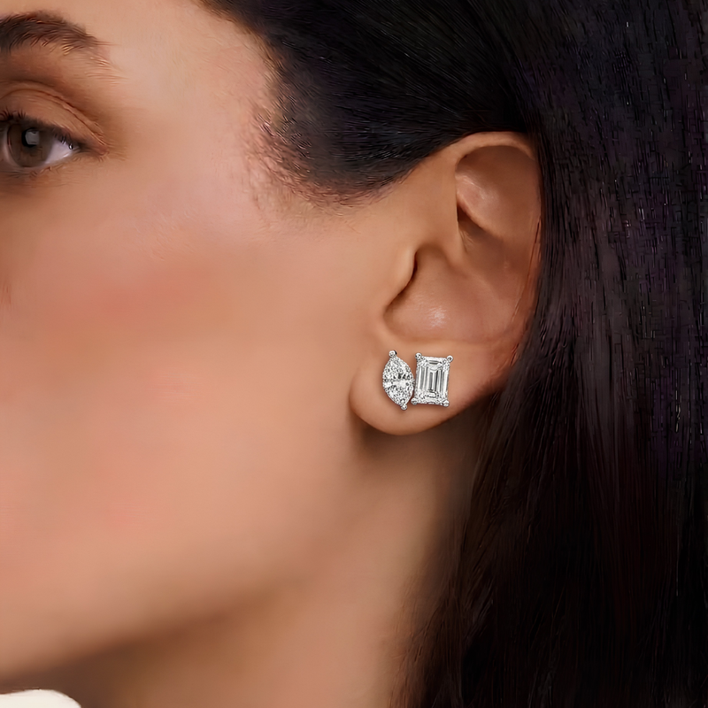 Duo Solitaire Luxe Lab Grown Moissanite Studs