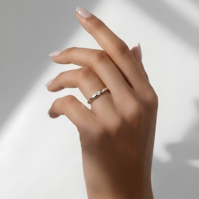 Alluring Balance Signature Lab Grown Moissanite Ring