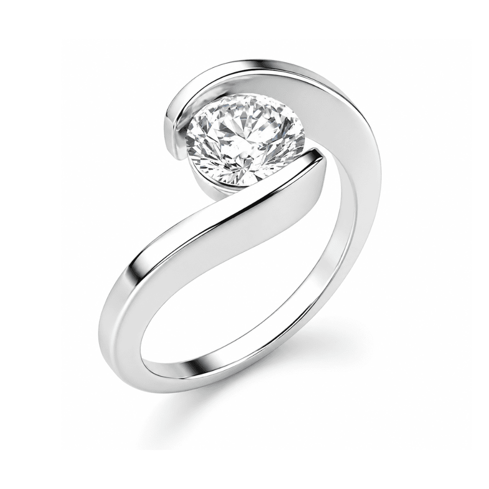 Neerja Jewels Signature Round 0.5CT Lab Grown Moissanite Diamond Ring