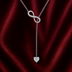 Eternal Infinity Heart 0.5CT Lab Grown Moissanite Lariat Necklace