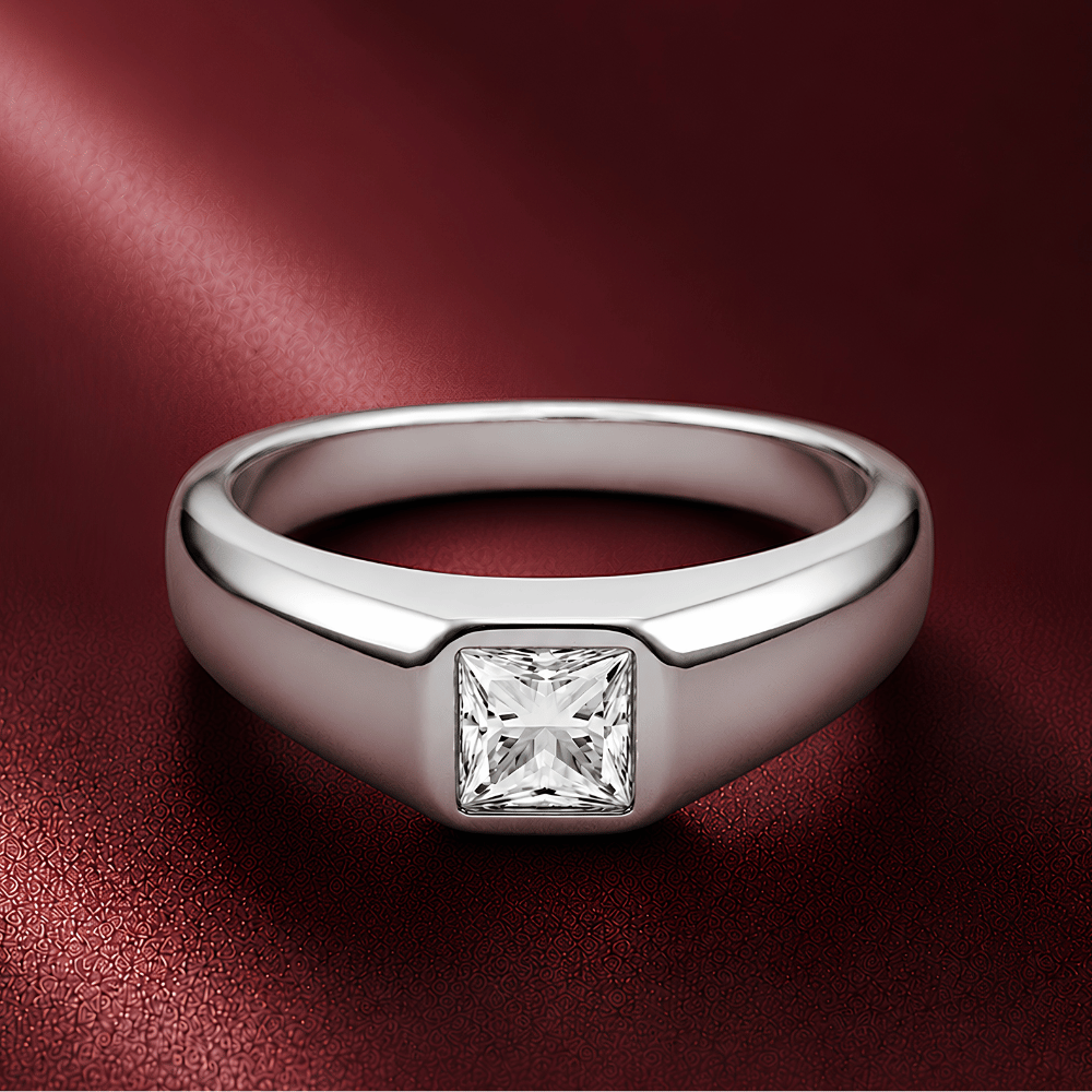 William Elegance Princess-Cut 0.5CT Lab Grown Moissanite Ring