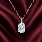 Oval Classic Lab Grown Moissanite Pendant