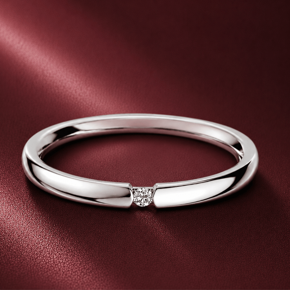 Alluring Balance Signature 0.5CT Lab Grown Moissanite Ring