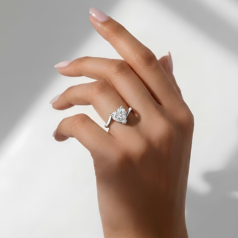 Hearteye Sparkle Lab Grown Moissanite Ring