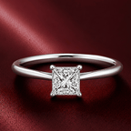 Classic Princess-Cut 0.5CT Lab Grown Moissanite Cathedral Ring