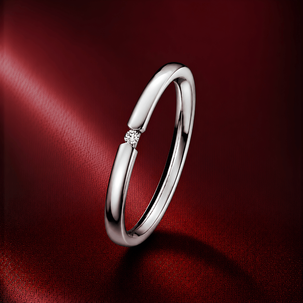Alluring Balance Signature 1CT Lab Grown Moissanite Ring