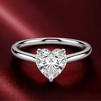 Timeless Heart in Lab Grown Moissanite Ring