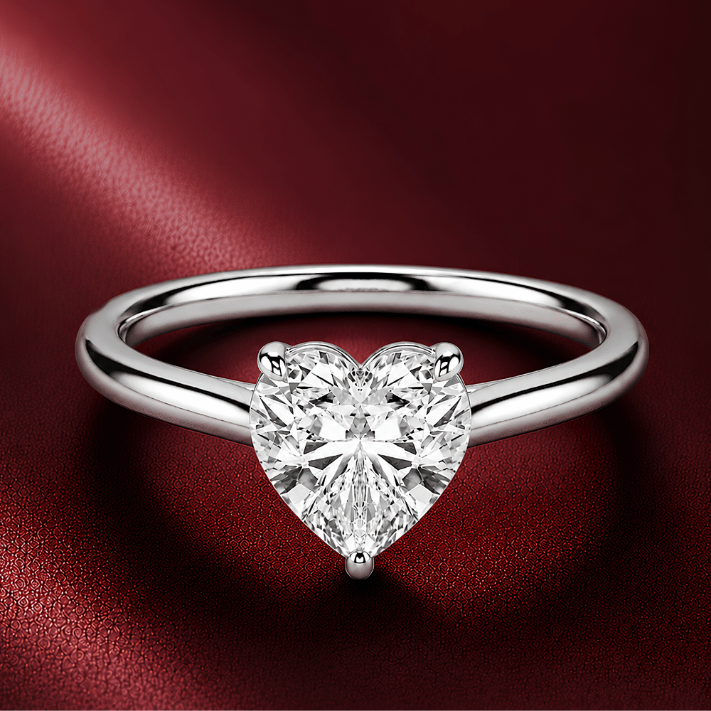 Timeless Heart in 0.5CT Lab Grown Moissanite Ring