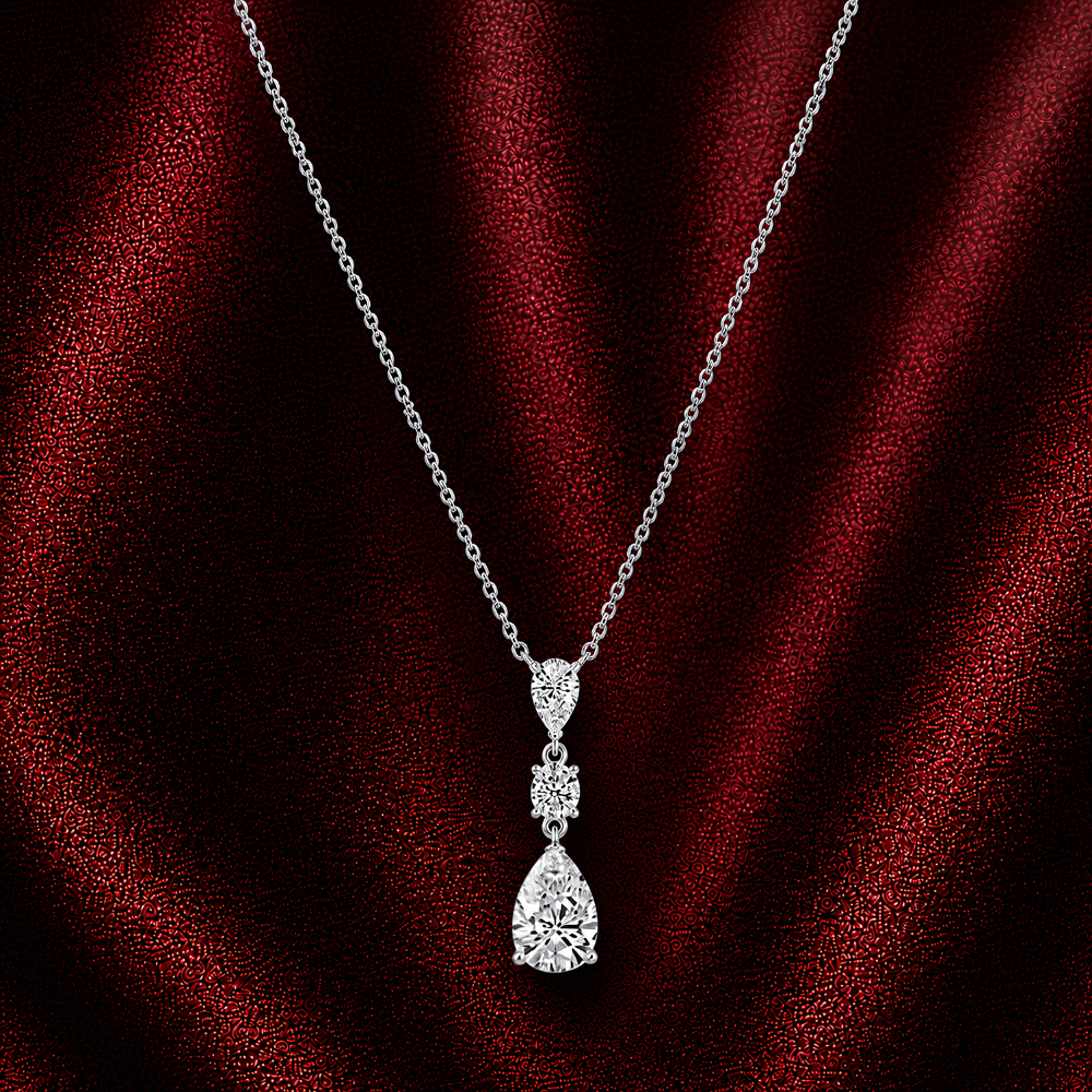 Lustre Pear Drop 0.5CT Lab Grown Moissanite Necklace