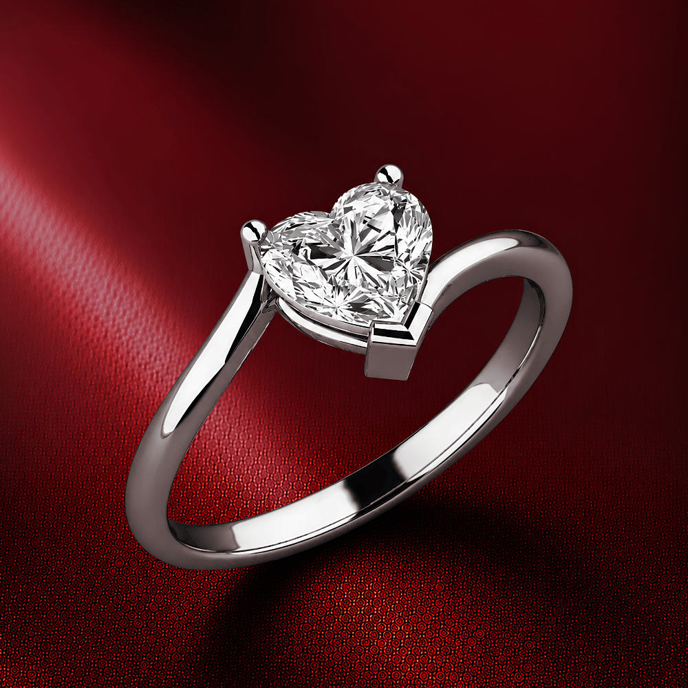 Hearteye Sparkle 1CT Lab Grown Moissanite Ring