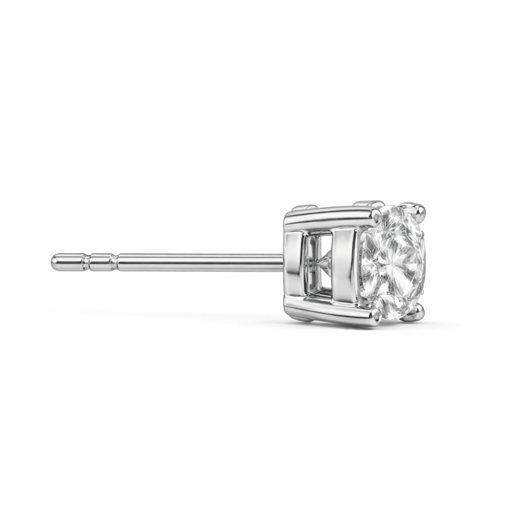 Avir Round Lab Grown Diamond Solitaire Studs for Men