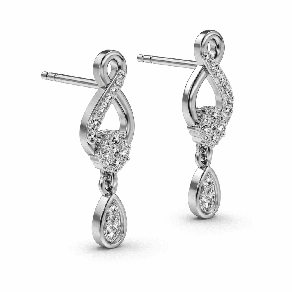 Jhilmil Drop Lab Grown Diamond Earrings