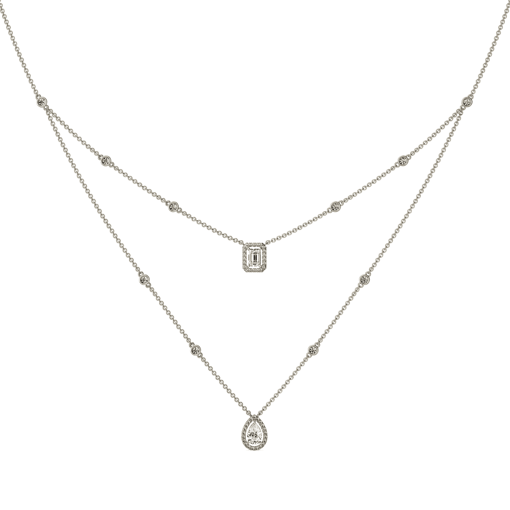 Parchhaayi Halo Lab Grown Diamond Necklace