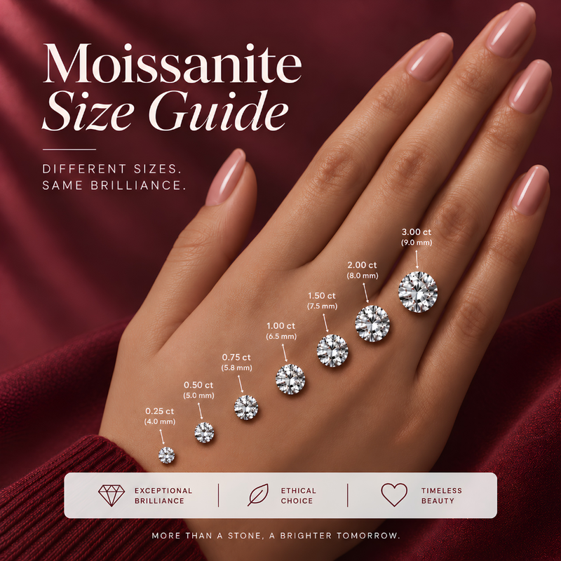 Classic Round Lab Grown Moissanite Solitaire Studs
